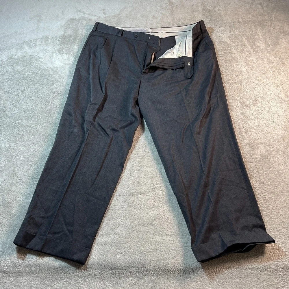 Brooks Brothers Madison Dress Pants‎ Men's 40 Long Gray Pleated Cuffed Wool